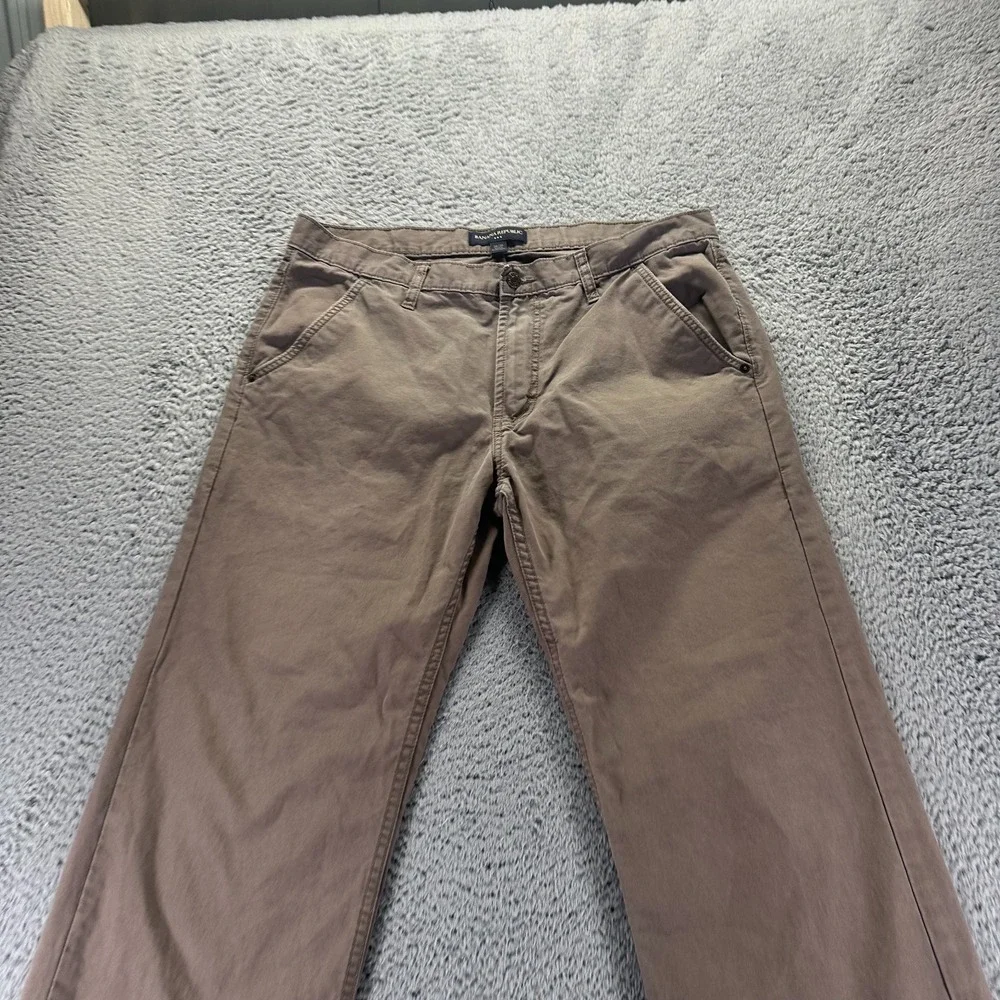 Banana Republic Pant Mens 36x30‎ Brown Cotton Chino Straight Baggy Preppy Office
